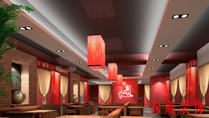 東北人餐廳2層入口裝修效果圖